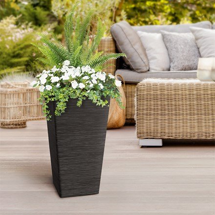Tapered Recycled Rubber Tyres Avondale Seagrass Planter H61cm
