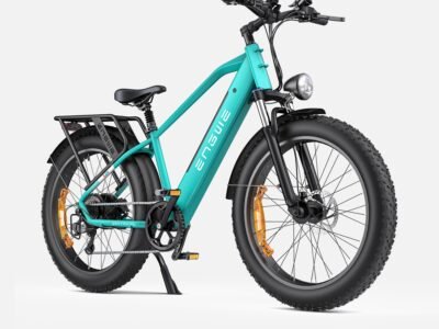 ENGWE E26 Electric Bike 25 km/h Dual Suspension Fat Tyre E-bike - Sky Blue / High-Step
