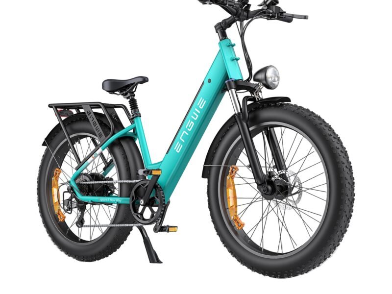 ENGWE E26 Electric Bike 25 km/h Dual Suspension Fat Tyre E-bike - Sky Blue / Step-Thru