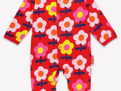 Organic Pink Flower Print Sleepsuit - 0-3m / 56cm