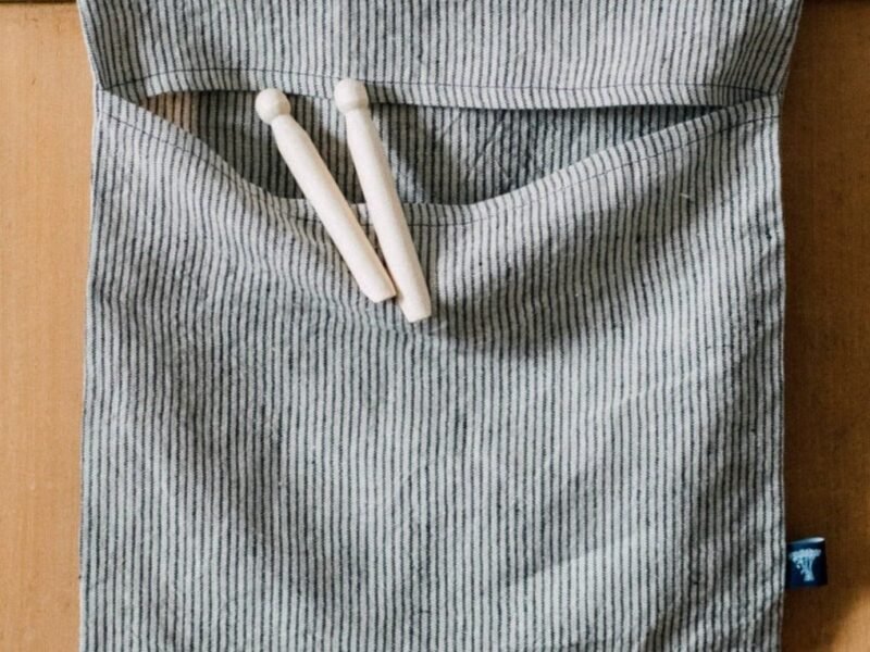 Striped Linen Clothes Peg Bag By Helen Round