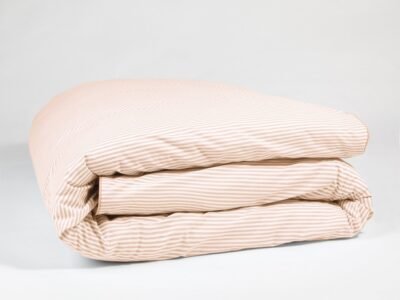 The Striped Duvet Cover By Dip & Doze | Size: Double | Colour: Clay Stripe