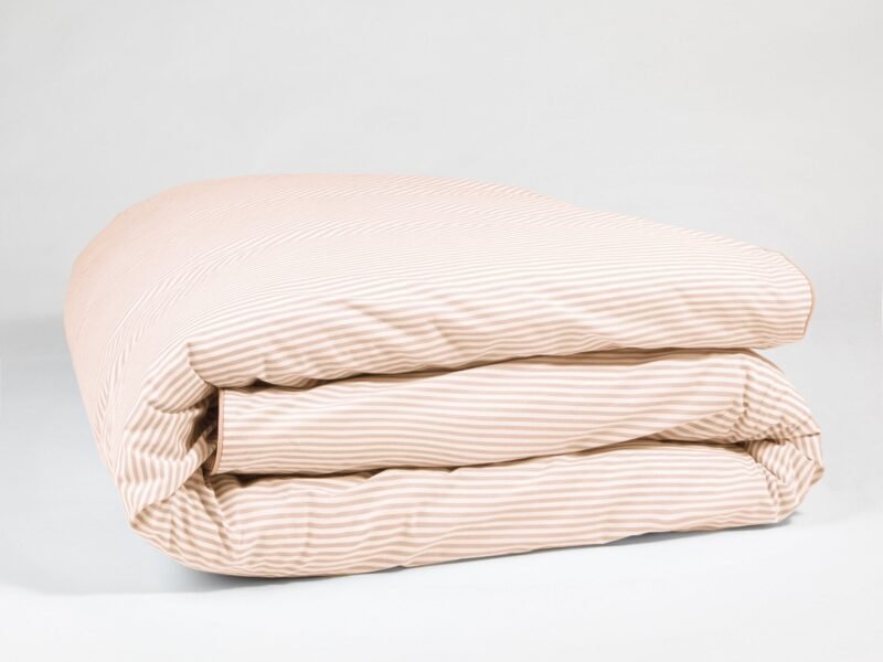 The Striped Duvet Cover By Dip & Doze | Size: Double | Colour: Clay Stripe