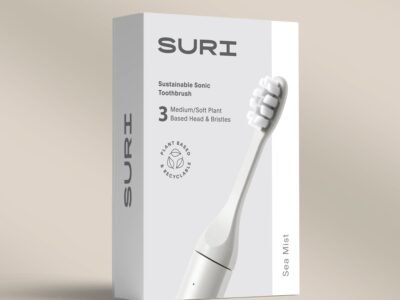 Sustainable Replacement Toothbrush Heads, Pack of 3 By Suri | Colour: Sea Mist