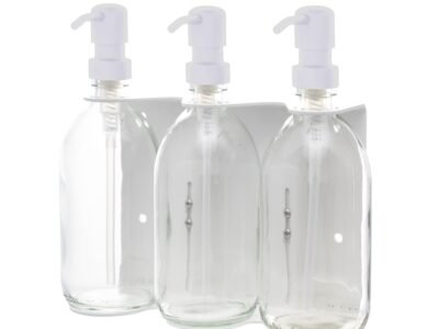 White Triple Wall Mounted Soap Dispenser