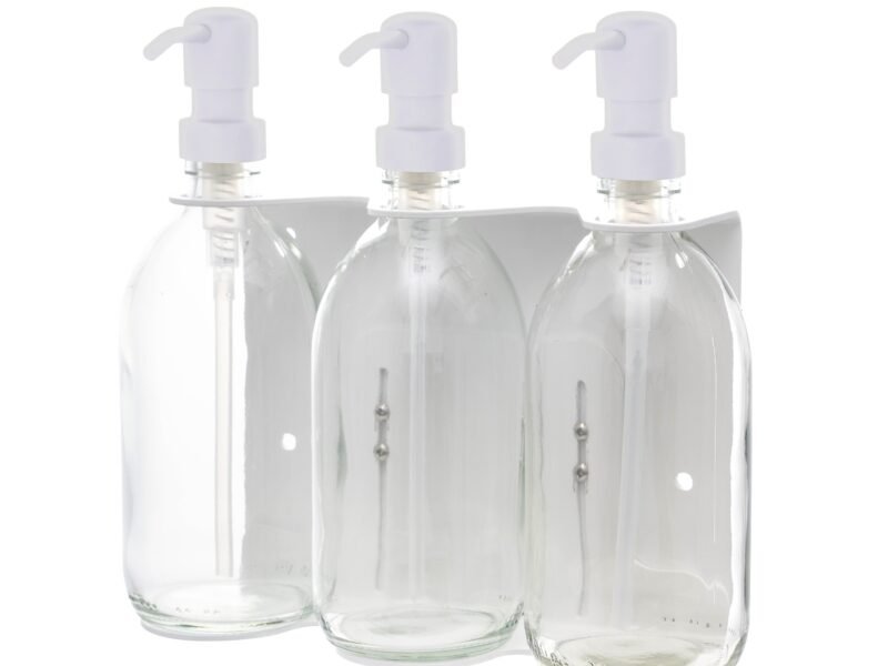White Triple Wall Mounted Soap Dispenser