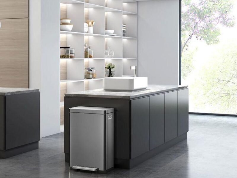 X Cube Kitchen Bin, 45L By EKO | Colour Option: Stainless Steel