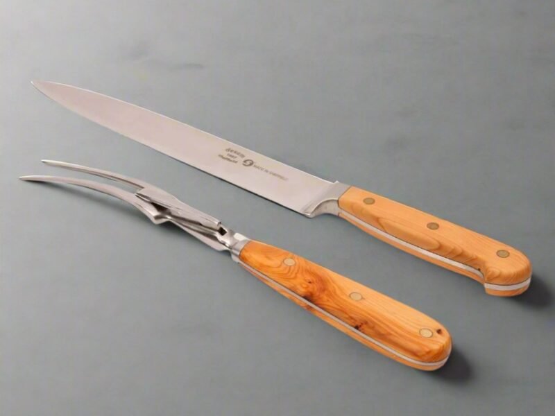 Yew Carving Knife And Fork Set By Forest & Forge